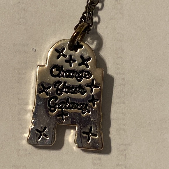 Star Wars Jewelry Women's Silver Plated R2-D2 with Rainbow Gem Pendant Necklace - Picture 6 of 6